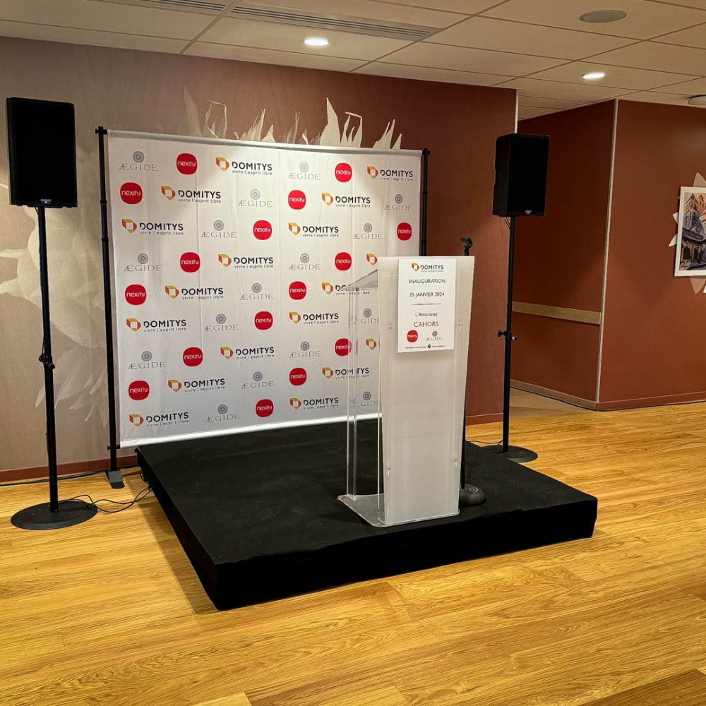 Pupitre sonorisé et installé par Helios Events à Toulouse